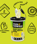 Heavy Duty 10 By 12 Inch Multi Surface Cleaning Wipes With Dual Texture For Everyday Messes And Tough Grime, 75 Count Canister