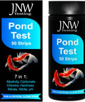 Game Changer 7 In 1 Pond Water Test Kit With 50 Strips for Fish Tanks and Koi Ponds, featuring vibrant packaging and koi graphics.