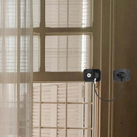 Multifunction Safety Cabinet Lock With Key For Cabinets And Fridges Black Plastic Door Lock on window frame