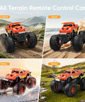 Waterproof Monster Truck Toy 1 To 16 Scale Amphibious Remote Control Car driving on diverse terrains like sand and water