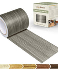Premium Gray Wood Grain Peel And Stick Film 2.4 Inch By 15 Feet Self Adhesive Repair Wrap for furniture with roll and box.
