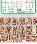608-Piece Heavy Duty Grade 8.8 Alloy Steel Bolts And Nuts Assortment Kit With SAE And Metric Sizes For DIY Projects visible in box compartments