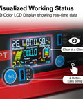 HD color LCD display of Beefy High Efficiency MPPT Solar Charge Controller 1200W 72V 60V 48V With real-time data and controls