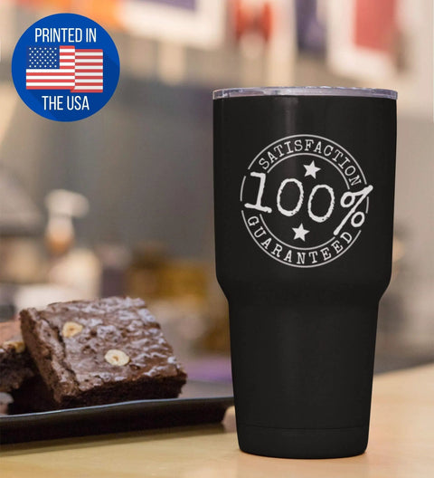 Massive 30 Oz Vacuum Insulated Tumbler With Lid Keeps Your Joe Hot And Tea Cold Stainless Steel Black Great For Road Trips Office Travel And Gifting Keeps Drinks At The Perfect Temp All Day Makes Me Happy with satisfaction guarantee print and USA badge