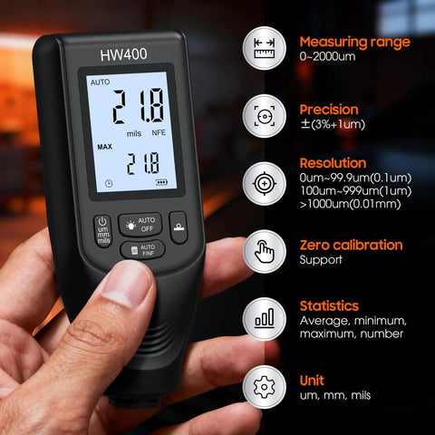 Close-up of Digital Paint Thickness Gauge For Cars And All Surfaces Coating Thickness Meter For Metals Plastics Ceramics Glass
