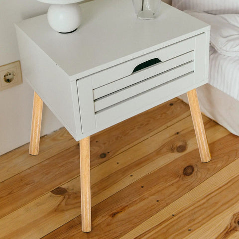 Solid Wood Table Leg Replacement Set For Cabinets And Dining Tables with drawer on a wooden floor, adjustable feet