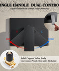 Matte Black Shower Faucet Set With 10 Inch Rainfall Head And Handheld Sprayer High Pressure Bath Kit showing single handle control and valve.