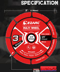 EZARC 3-inch carbide cut-off wheel with 3/8 bore for wood, nails, laminate, plastic, plaster; 2-pack.