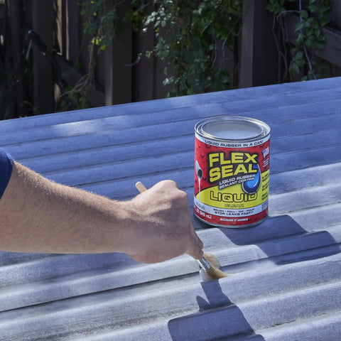 Person applying Liquid Rubber Coating Sealant For Roofs Basements RVs And Trailers Waterproof Flexible Breathable UV Resistant