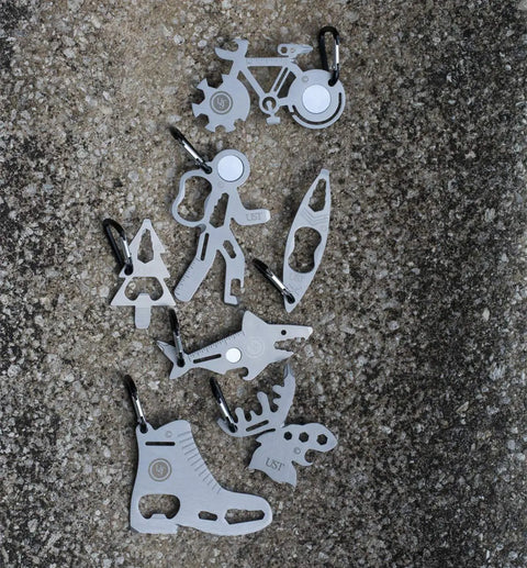 Ultra Compact Stainless Steel Long Multi Tool With Carabiner Clip Four Position Hex Wrenches TSA Friendly for travel use