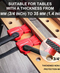 Heavy Duty Three Quarter Inch Bench Dog Clamp Set Two Pack With Quick Release Levers, 170 Lb Clamp Force, Fits 19mm Dog Holes