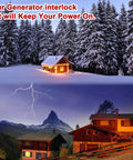Scenic image with houses symbolizing backup power using Generator Interlock Kit For Square D QO And Homeline Panels, 150A Or 200A.