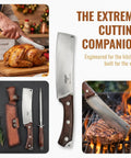 Beefy Dual Purpose Kitchen And Outdoor Cleaver For Bone Chopping And Bushcraft Wood Splitting Ultra Sharp 80 Degree Blade