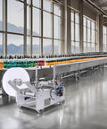 Semi Automatic Round Bottle Labeling Machine Fits 20 To 120 Mm Diameter High Speed Label Applicator in a industrial setting with multiple bottles.