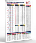 No Mess 11X17 Magnetic Tap Drill Chart Loaded With Inch And Metric Threads, Decimals, Letter Number Fractional Bits, CNC Machinist Cheat Sheet for quick shop use.