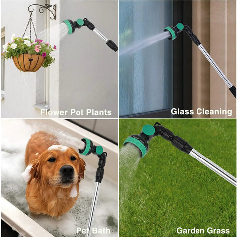 Adjustable Watering Wand For Garden Hose 36 To 54 Inches With 10 Spray Patterns And Pivoting Head watering flowers and glass cleaning