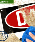 Hand wiping dust from Straight Up Danger No Smoking Or Open Flames Sign 10X14 Inches.040 Rust Free Aluminum Fire Safety Warning Plaque.