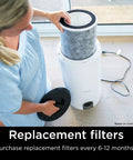 Person installing Replacement Air Purifier Filter With Anti Allergen HEPA And Odor Lock For HP100 Series in air purifier