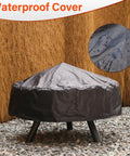 32 Inch 2 In 1 Outdoor Fire Pit Round Metal Firepit with waterproof cover, moon and star design for backyard patio garden bonfires