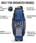 14 Way Divider Top Golf Cart Bag With Quiet Design, Premium Cart Bag With Handles, Rain Cover, Ample Storage And Pockets in navy grey