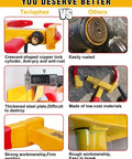 Comparison chart showing features of Heavy Duty Wheel Lock Set For Trailers And Cars with copper cylinder vs. others.