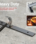 Heavy Duty Bi-Fold Barn Door Hardware Kit for Double Doors, 4 Ft 48 Inch Sliding Track System, Carbon Steel, hammer test