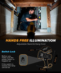 2 Pack Rechargeable Spotlight Flashlights 1,000,000 Lumen Beast Bright IP67 Waterproof Handheld Search Light with adjustable stand