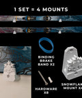 Slick Horizontal Ski Rack Wall Mount Bracket Black Hookless Design Keeps Your Boards Flat Against The Wall with hardware and mounts.