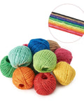 12 Dope Rolls Of Colorful Natural Jute String 2Mm 3 Ply Craft Twine Set For Artsy Projects Handmade Crafts and DIY Projects