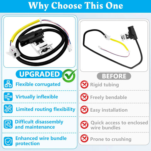 Diagram showing upgraded and original wiring for Washing Machine Lid Lock Replacement Assembly Compatible With Major Front Load Washers