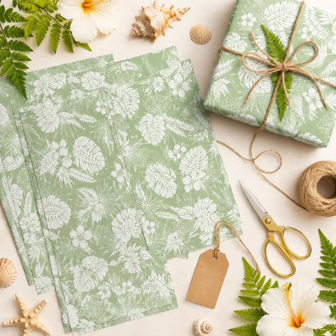 Sage Green Monstera Tissue Paper 50 Sheets 20x14 Inches Easy To Use Dope Gift Wrapping And Party Decor Tropical Plant Theme