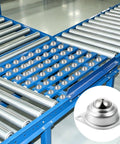 Image of 6 Pcs 1 Inch Rolling Ball Transfer Casters With High Load Capacity For Heavy Duty Conveyor Systems And Furniture, showing smooth metal rollers.