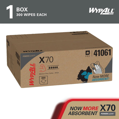 PowerClean X70 Medium Duty Cloths For Industrial Cleaning, 300 sheets per box packaging image