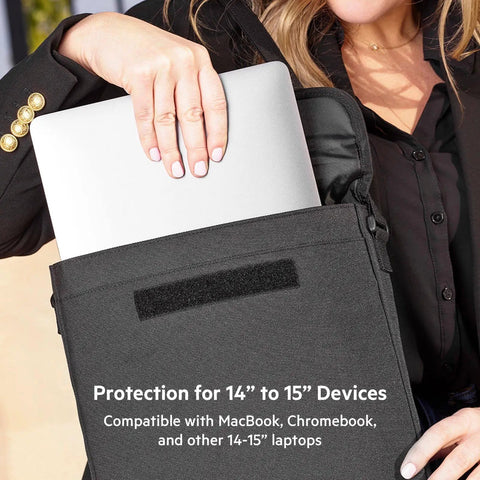 Keep Your Laptop Fly In This Heavy Duty Sleeve Case With Tough Shoulder Strap For 14 15 Inch Macbook And Chromebook Campus Travel Commute Ready Shock Resistant Daily Carry Bag