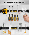 Beefy Magnetic Tool Holder Storage Organizer Set, 6 Piece, 12 Inch Wall Mount Rack with tools attached, strong magnets shown