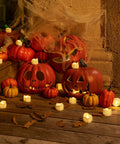 12 Pack Flameless Tea Lights With Timer Auto On For 6 Hours, Off 18 Hours Everyday, illuminating carved pumpkins, warm glow
