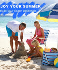 Family at beach with Large Beach Bag For Women Waterproof And Sandproof With Zipper Wet Pocket Beach Tote nearby