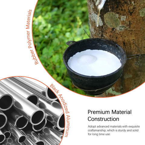 Rubber collection cup on tree and black anodized aluminum tubes representing materials in SCT telescopes.