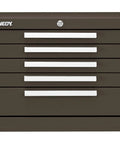 285XB 27-Inch Five-Drawer Industrial Top Chest In Tan Brown Wrinkle With Tubular Lock And Flat Top Surface For Stacking