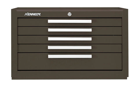 285XB 27-Inch Five-Drawer Industrial Top Chest In Tan Brown Wrinkle With Tubular Lock And Flat Top Surface For Stacking