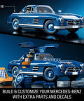 Hot Wheels Premium Building Set 1 To 12 Mercedes Benz 300 SL Dope Model Kit with realistic details and customization options.
