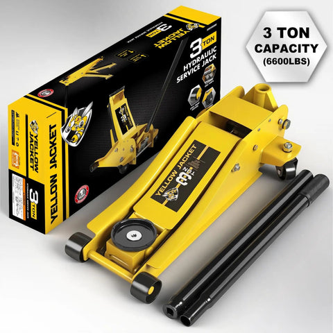 3 Ton Hydraulic Floor Jack With Dual Pump For Fast Car Lifts Low Profile Service Jack With 6600 Lb Capacity Easy To Operate Automotive Jack For Quick Lifts Of Cars And SUVs