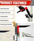 6-Piece Heavy-Duty Firefighting Multi-Tool Go-To Kit For First Responders, Emergency Rescue Gear For Warehouse And Home, Built Tough Spring Steel Build With L-Shaped Lever Design And Finger-Saver Rubber Grip, used on door latches