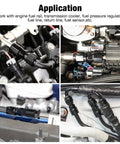 Installed 6AN Male to 3/8 Inch Quick Disconnect Female EFI Fuel Rail Fitting Aluminum 6061-T6, Sealed at 37 Degree Flare