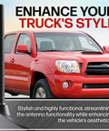 6 3/4 Inch Short Rubber Antenna Replacement For Toyota Tacoma 1995 2015 Truck shown on a red Tacoma