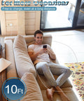 Man using Ultra Fast iPhone Charger Bundle 2 Pack With 10 Ft USB C To Lightning Cables For Quick Charge 50 Percent In 30 Minutes
