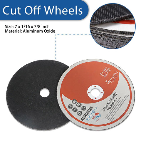 Beefed Up 7 Inch Cut Off Wheels For Metal And Stainless Steel Cutting Discs For Angle Grinders 7 x 1/16 x 7/8 Inch Pack Of 100