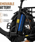 Folding Three Wheel Electric Trike For Adults 750W 48V Fat Tire 25MPH removable battery on frame