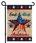All American God Bless America 4th Of July Garden Flag 12 By 18 Inches Double Sided Red White Blue Stars Outdoor Yard Decor