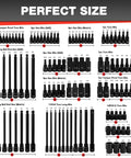 107 Piece Bit Socket Set With 1/4 3/8 And 1/2 Inch Drives Torx Tamper Proof Extra Long Hex And Ball End Hex Bits layout